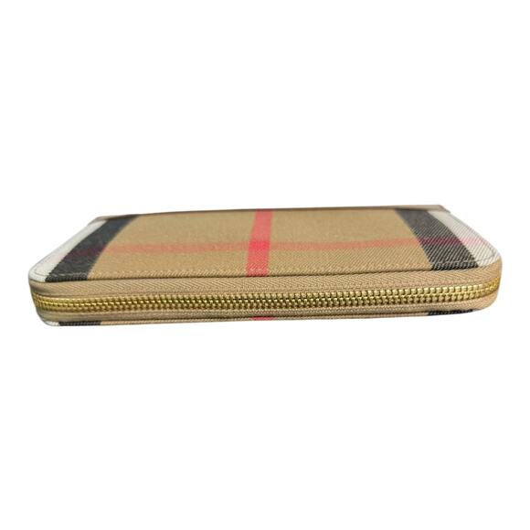 NWT Burberry Signature Plaid Canvas-Leather Long Wallet - Picture 4 of 13